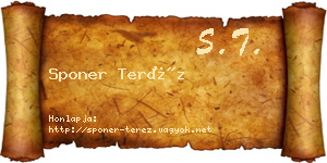 Sponer Teréz névjegykártya